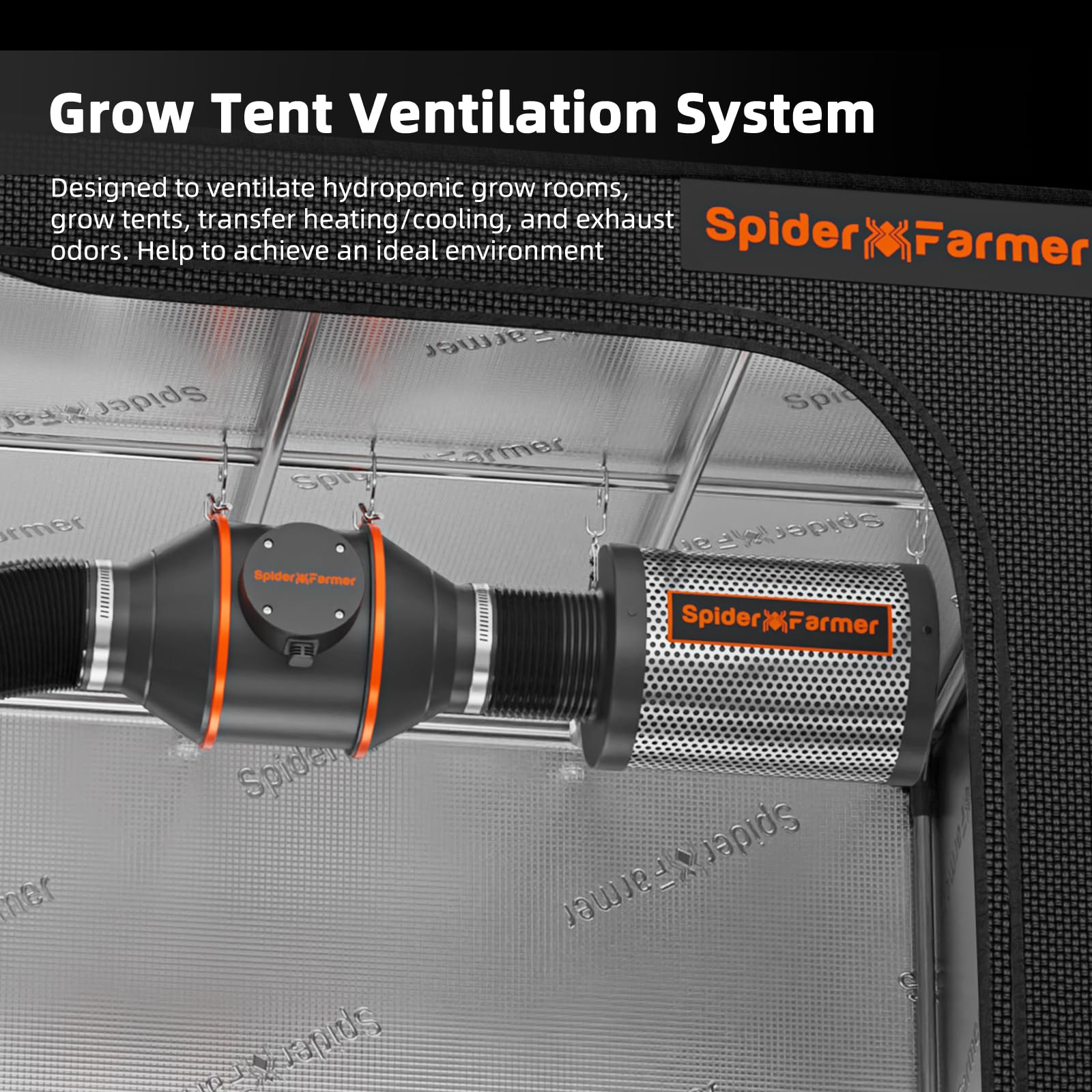 Spider Farmer montaje del kit en un rincón de habitación, optimiza espacio doméstico