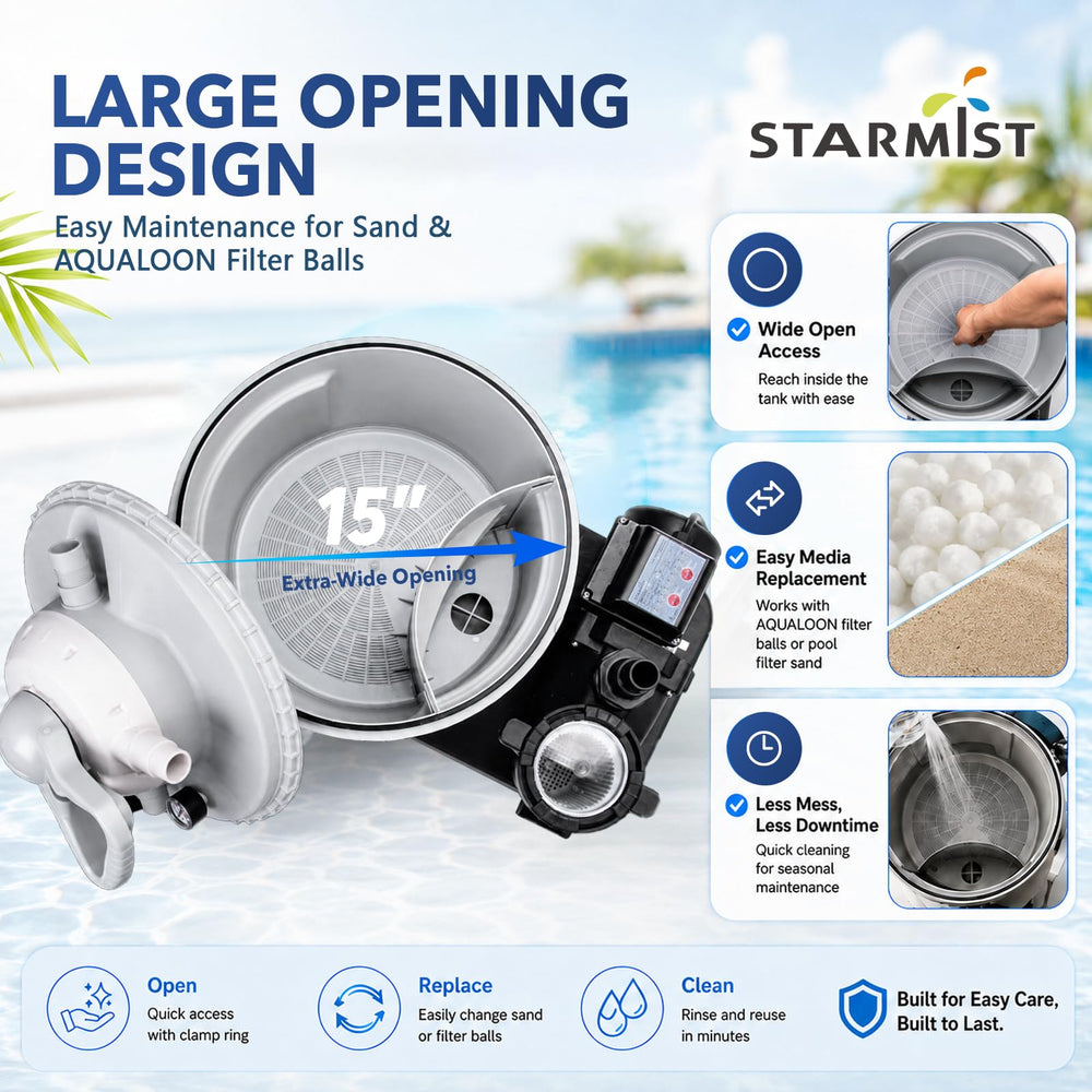Starmist válvula de 7 posiciones mostrando control y modos de limpieza