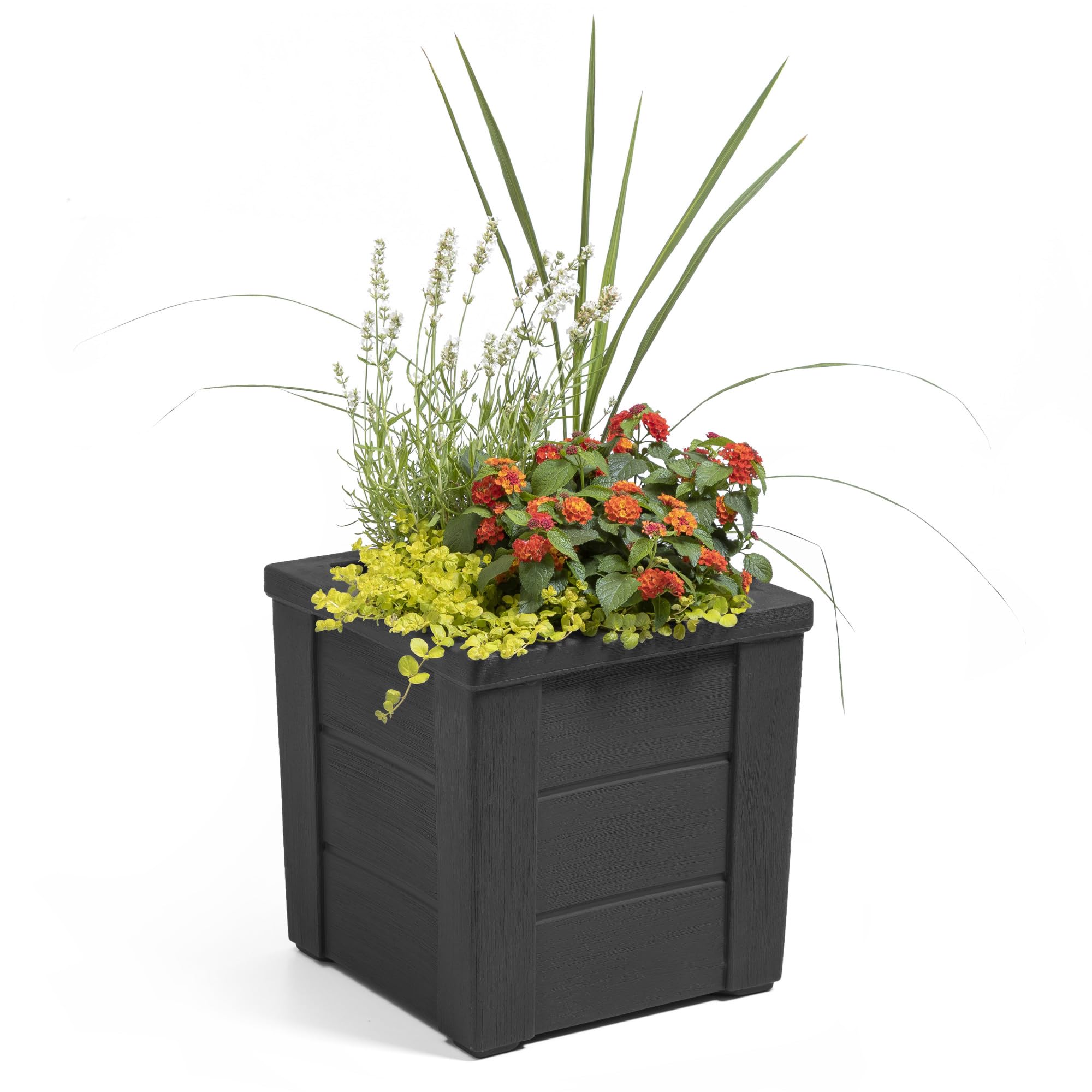 Step2 maceta Lakewood llena de flores y hierbas, realza plantas y ahorro de riego