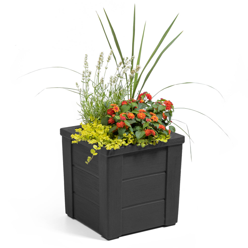 Step2 maceta Lakewood llena de flores y hierbas, realza plantas y ahorro de riego