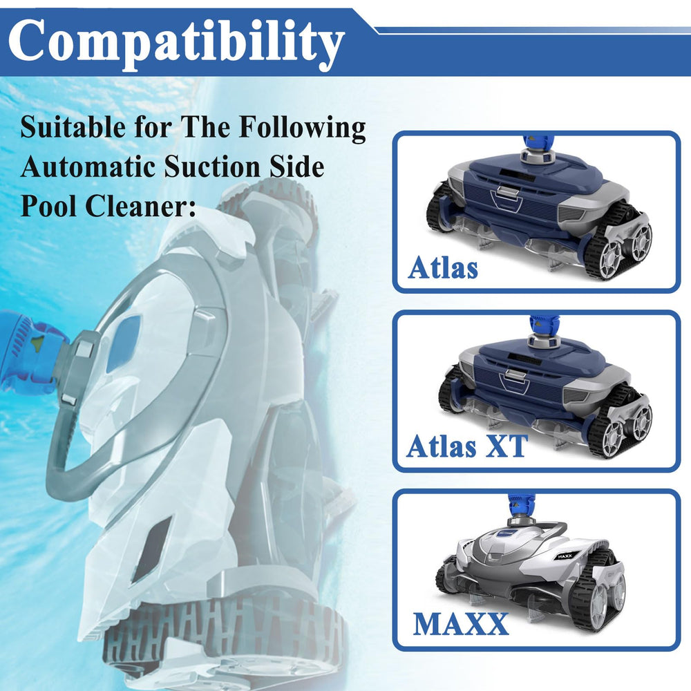 Sthangbig kit instalado junto a limpiador en piscina para referencia de escala