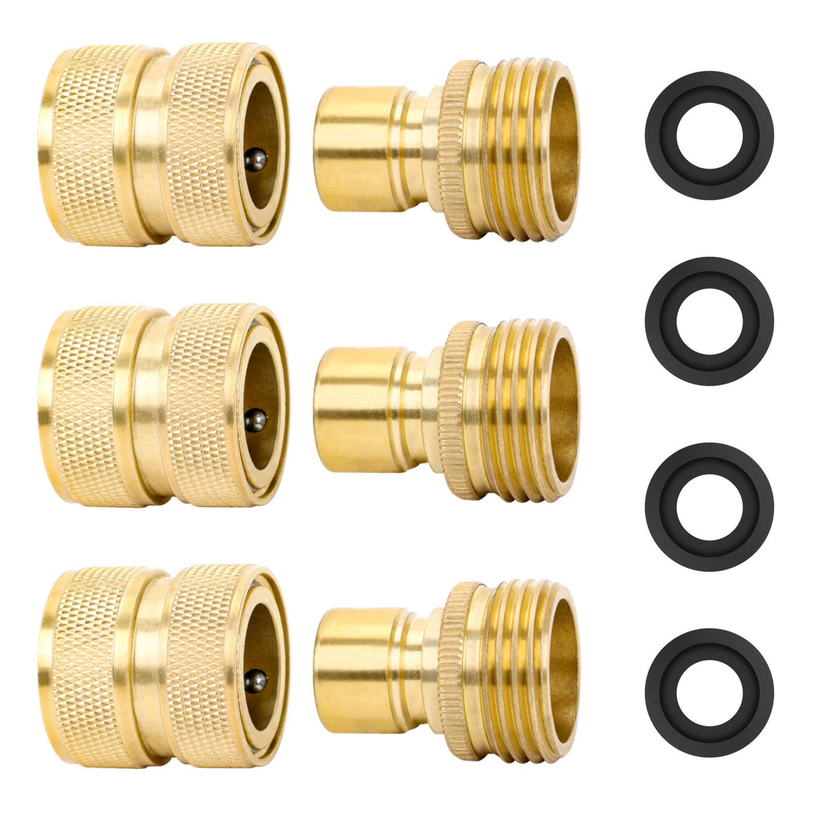 STYDDI conector rápido frontal mostrando acabado de latón y durabilidad