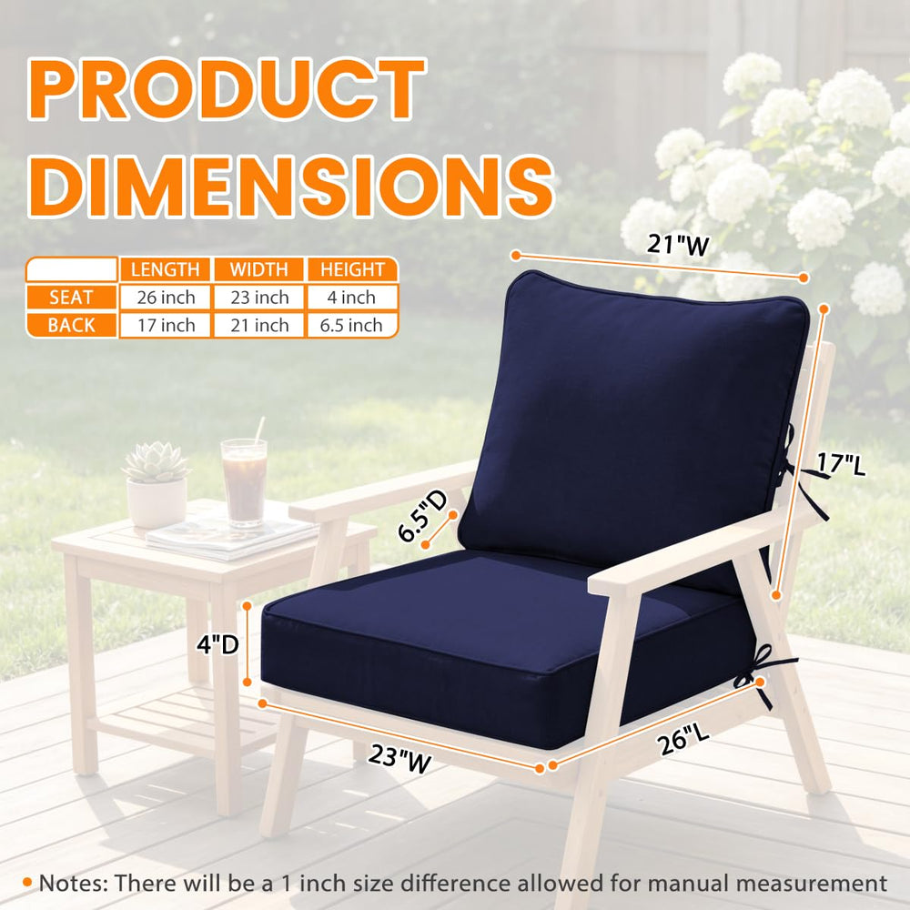 Sundale Outdoor cojines colocados en sillón de patio demostrando confort