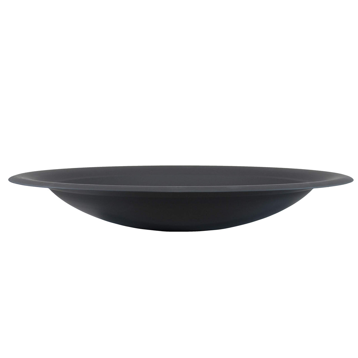 Sunnydaze Decor cuenco frontal negro mostrando borde ancho y acabado resistente