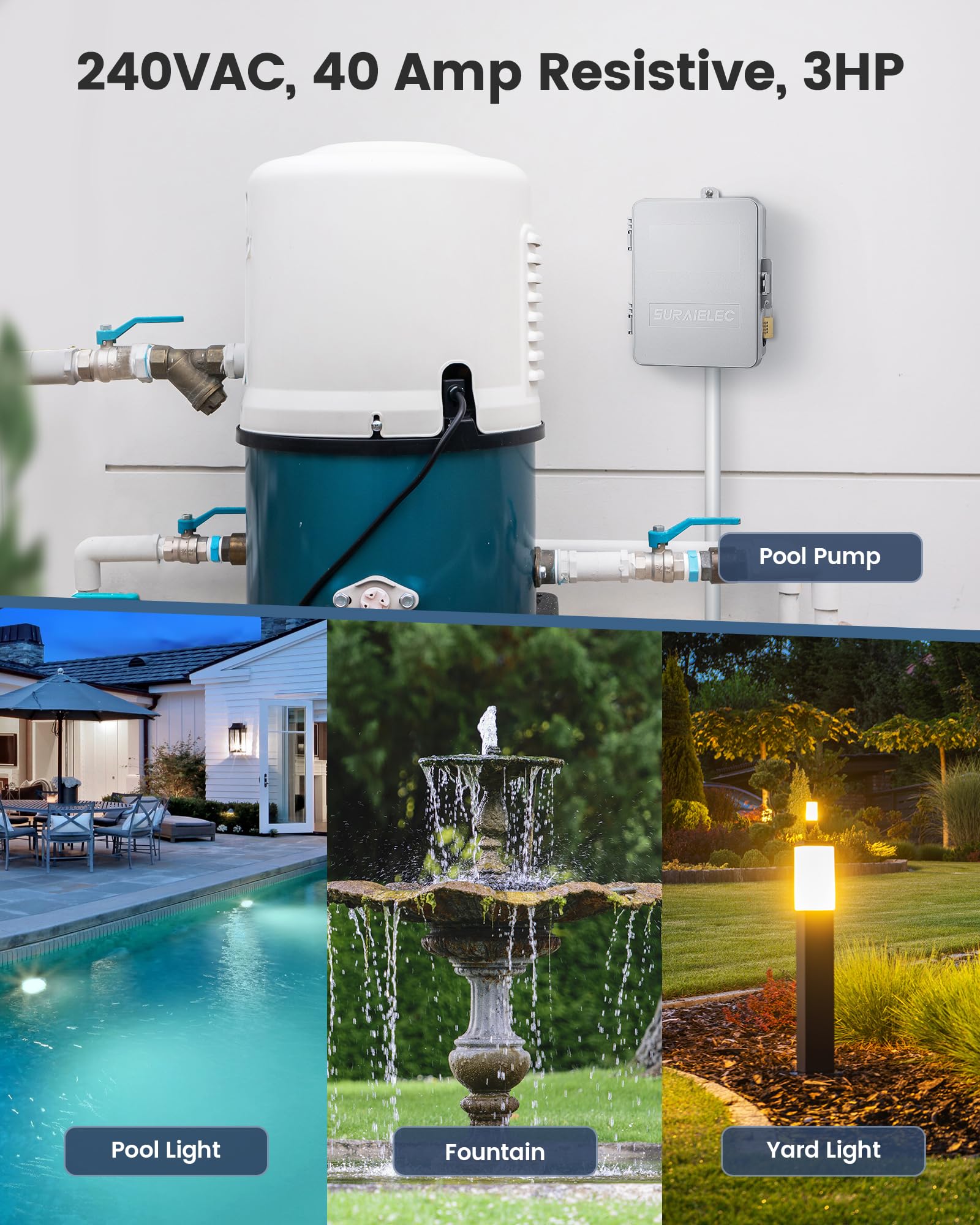 SURAIELEC instalacion en entorno de piscina, control fiable de equipos