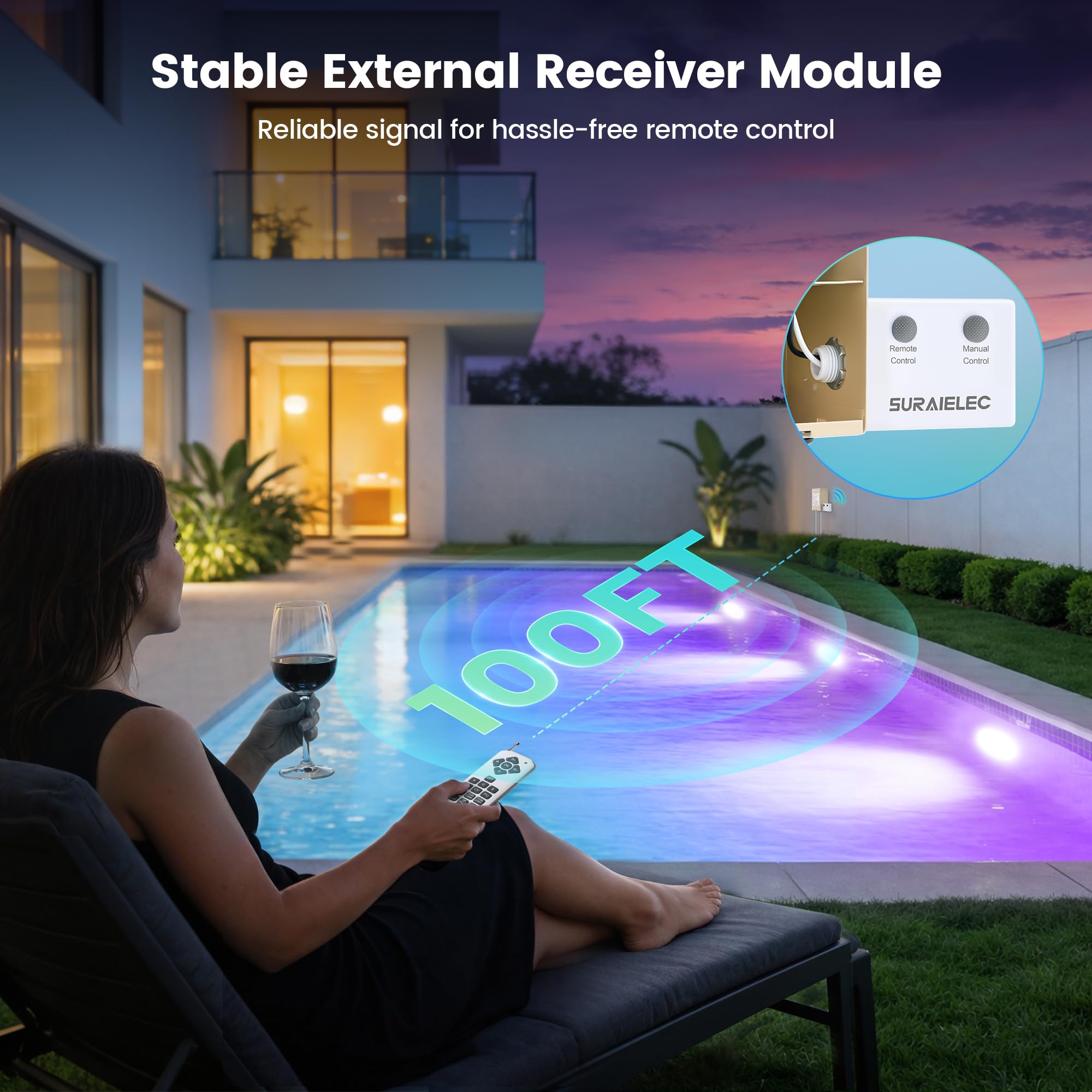SURAIELEC cable de 50 FT conectado listo para instalación flexible