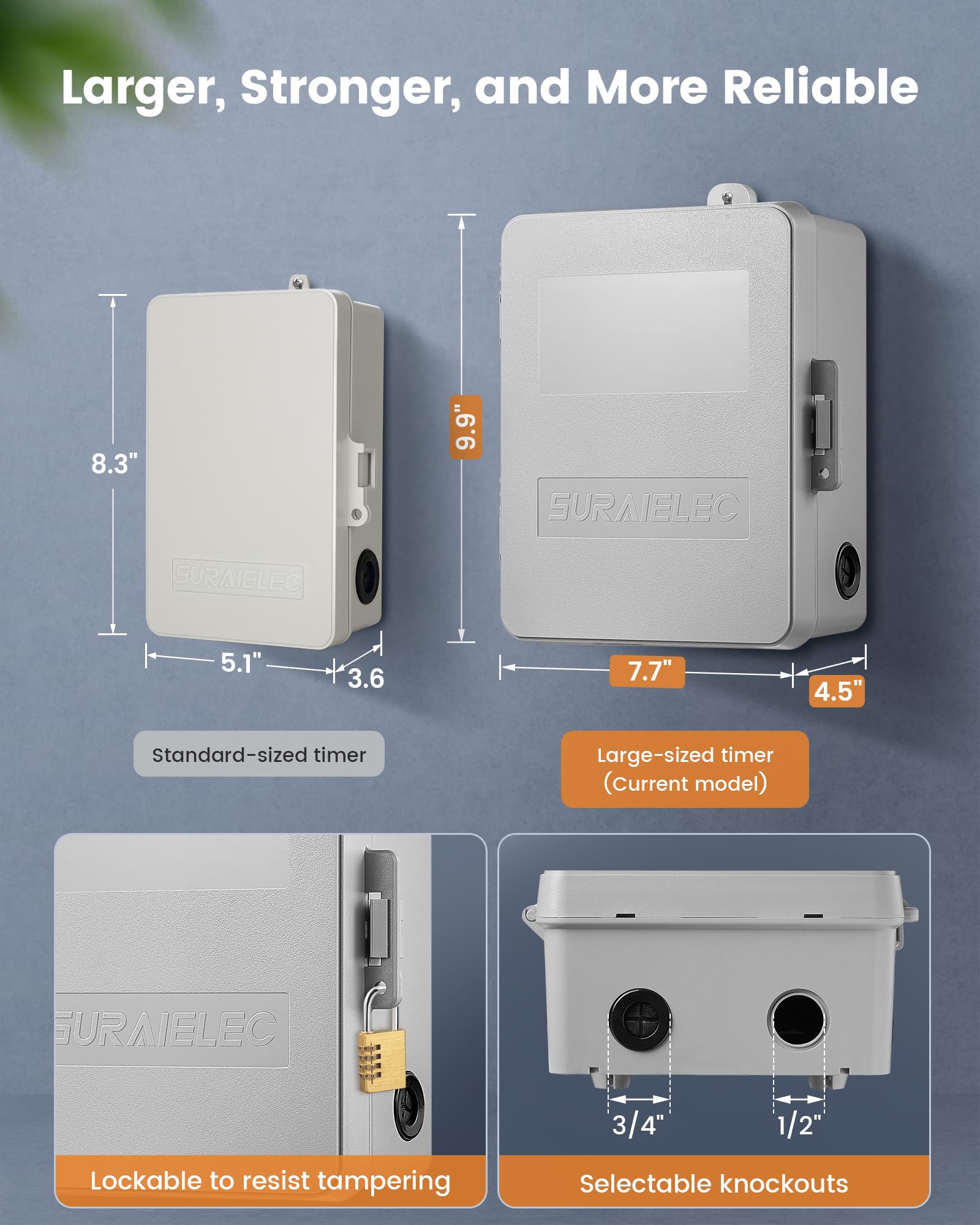 SURAIELEC textura de la carcasa resistente a UV y humedad, durabilidad exterior
