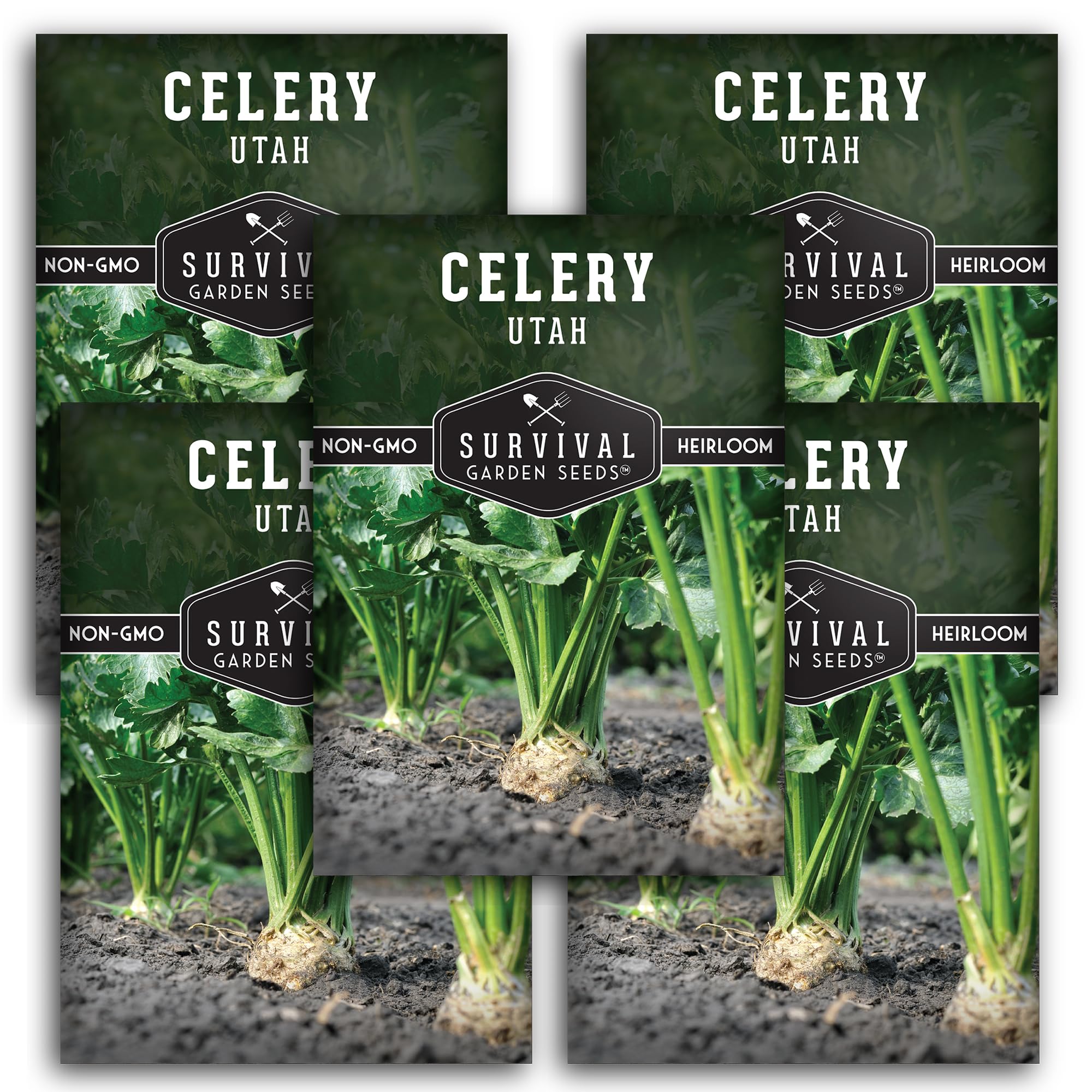 SURVIVAL GARDEN SEEDS empaque frontal mostrando variedad Tall Utah y beneficios