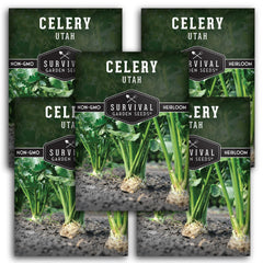 SURVIVAL GARDEN SEEDS empaque frontal mostrando variedad Tall Utah y beneficios