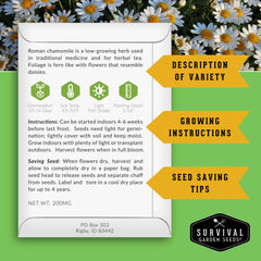 Survival Garden Seeds detalle de semillas heirloom sin tratamiento químico