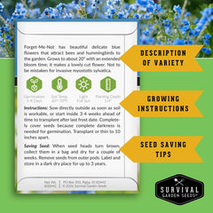 Survival Garden Seeds primer plano de semillas variadas, fácil siembra