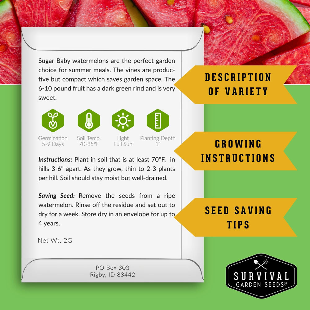 SURVIVAL GARDEN SEEDS sobres individuales con instrucciones claras