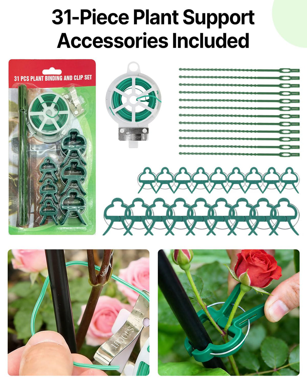 Suteck soporte sosteniendo pepinos y judías para cultivo vertical