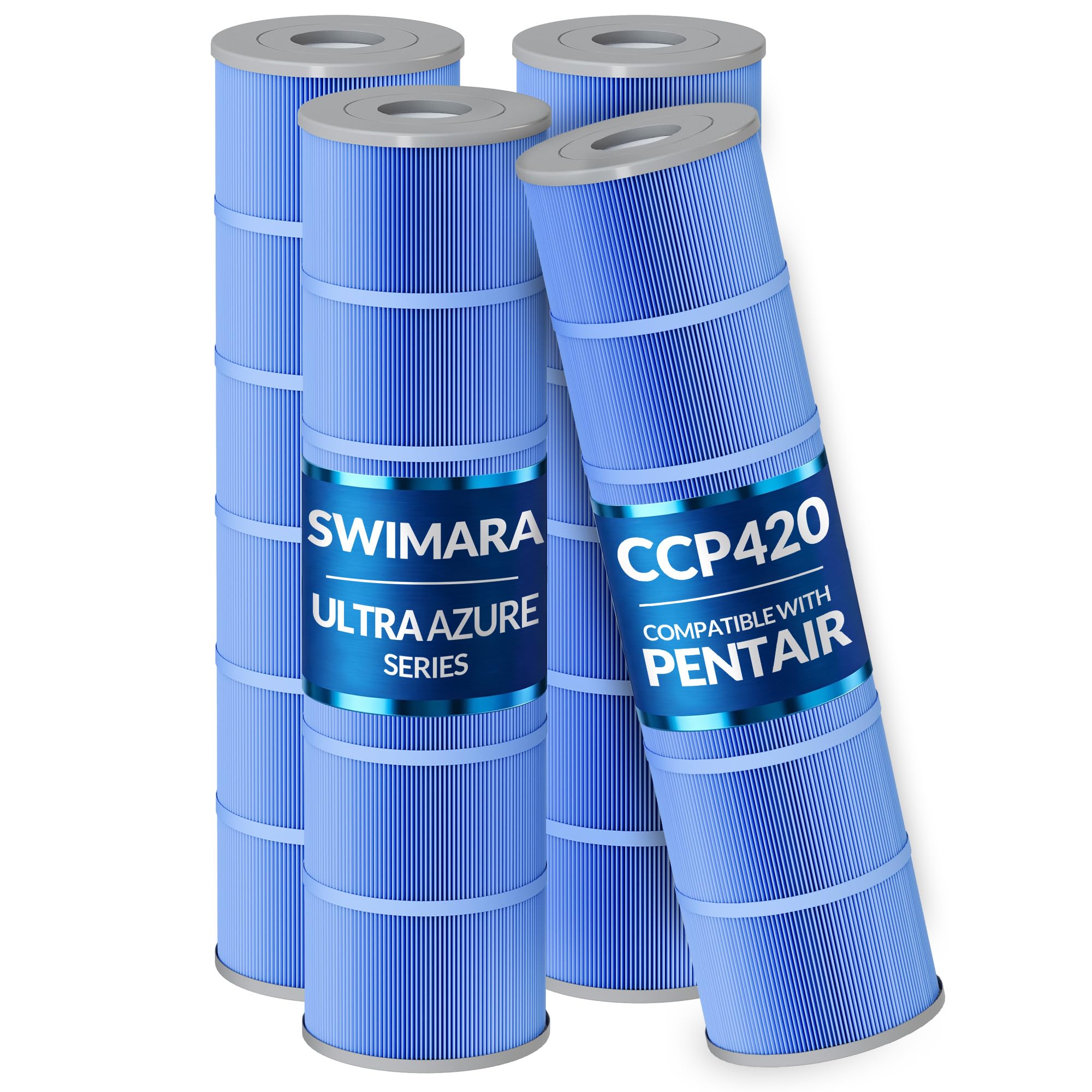 Swimara frontal del empaque mostrando paquete de cuatro cartuchos y compatibilidad