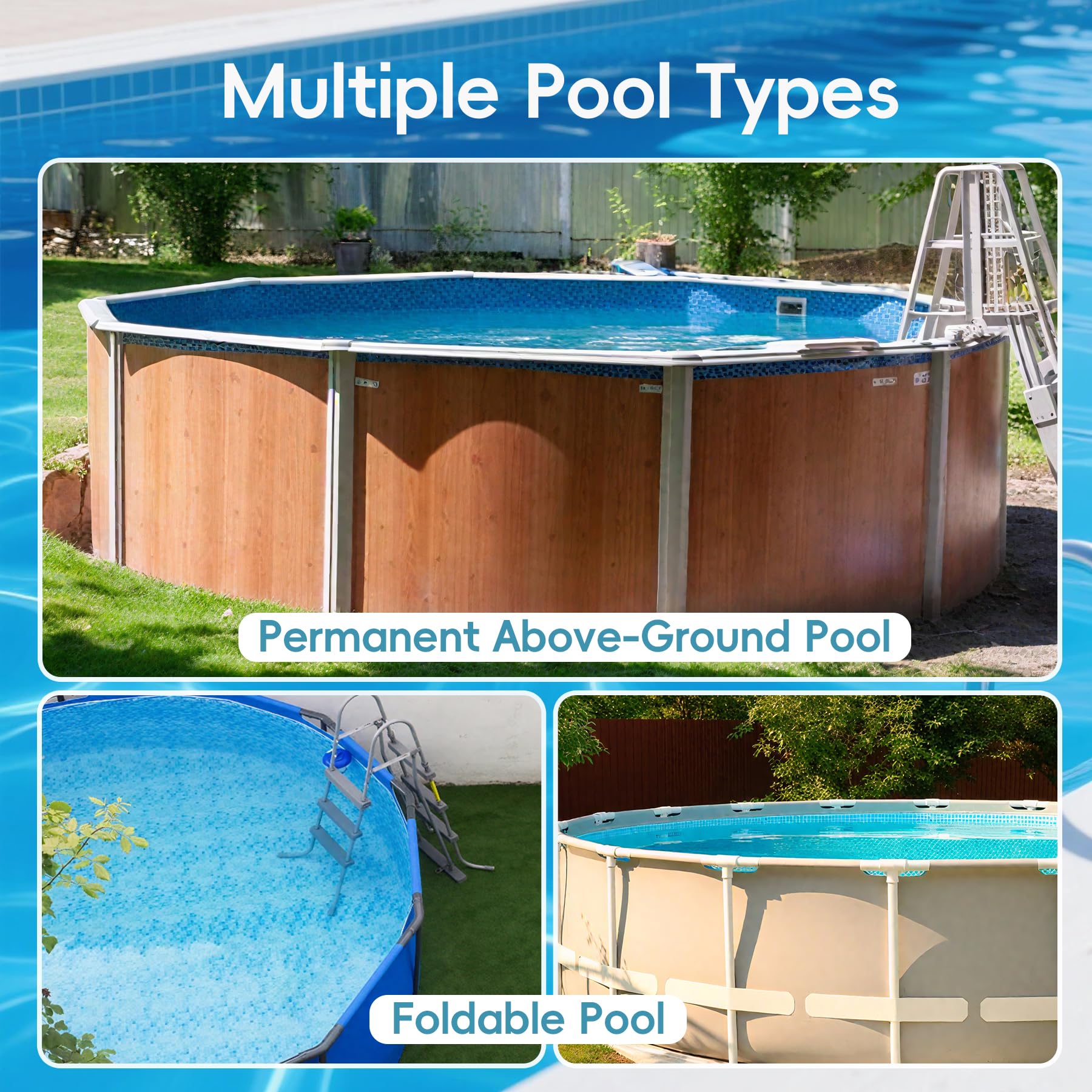 SwimPulse uso familiar en jardín, baño más agradable y seguro