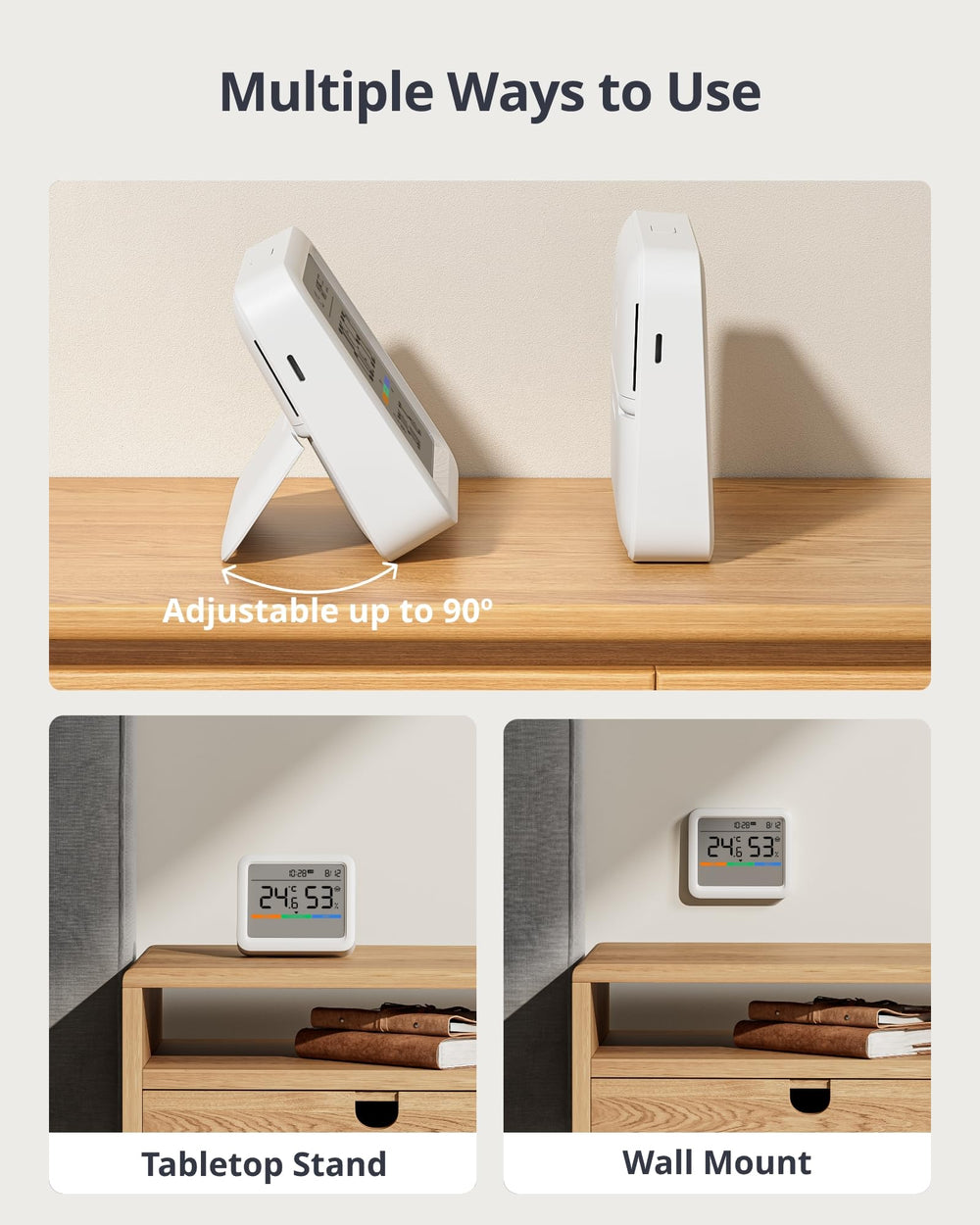 SwitchBot Meter Pro pantalla con alerta activa para notificaciones inmediatas
