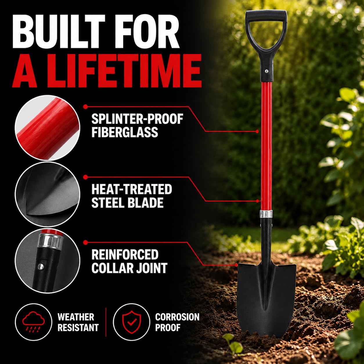 TABOR TOOLS agarre en D antideslizante en primer plano para control con guantes