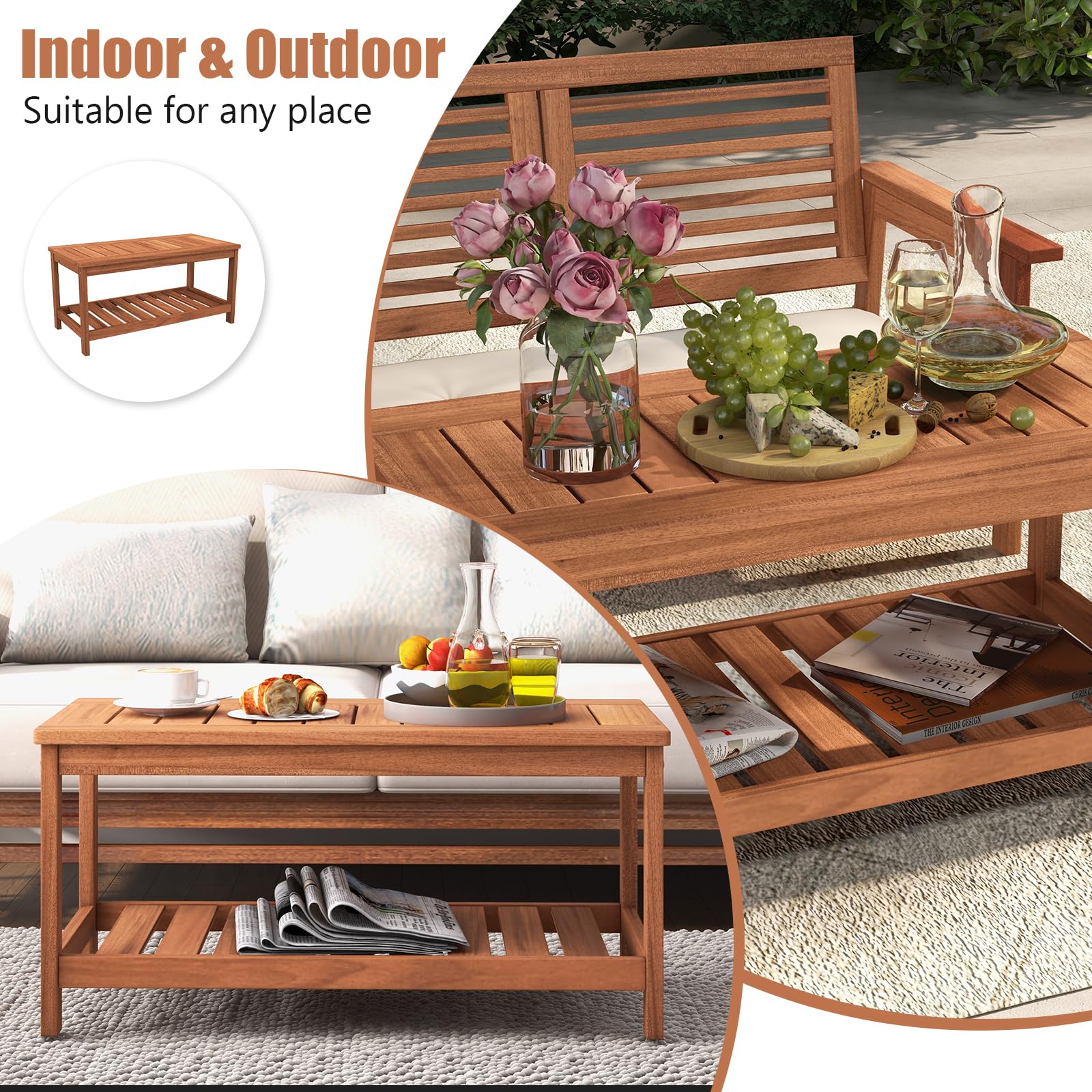 Tangkula mesa colocada junto a la piscina integrando estilo y funcionalidad