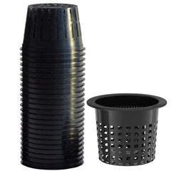 Tectsia net pot frontal mostrando forma y tamaño, ideal para hidroponía