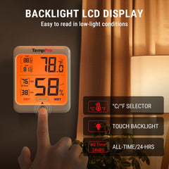 TempPro TempAir botón táctil de retroiluminación para lecturas nocturnas