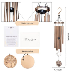 THE WIND CHIME CO primer plano de tubos afinados que garantiza tono claro