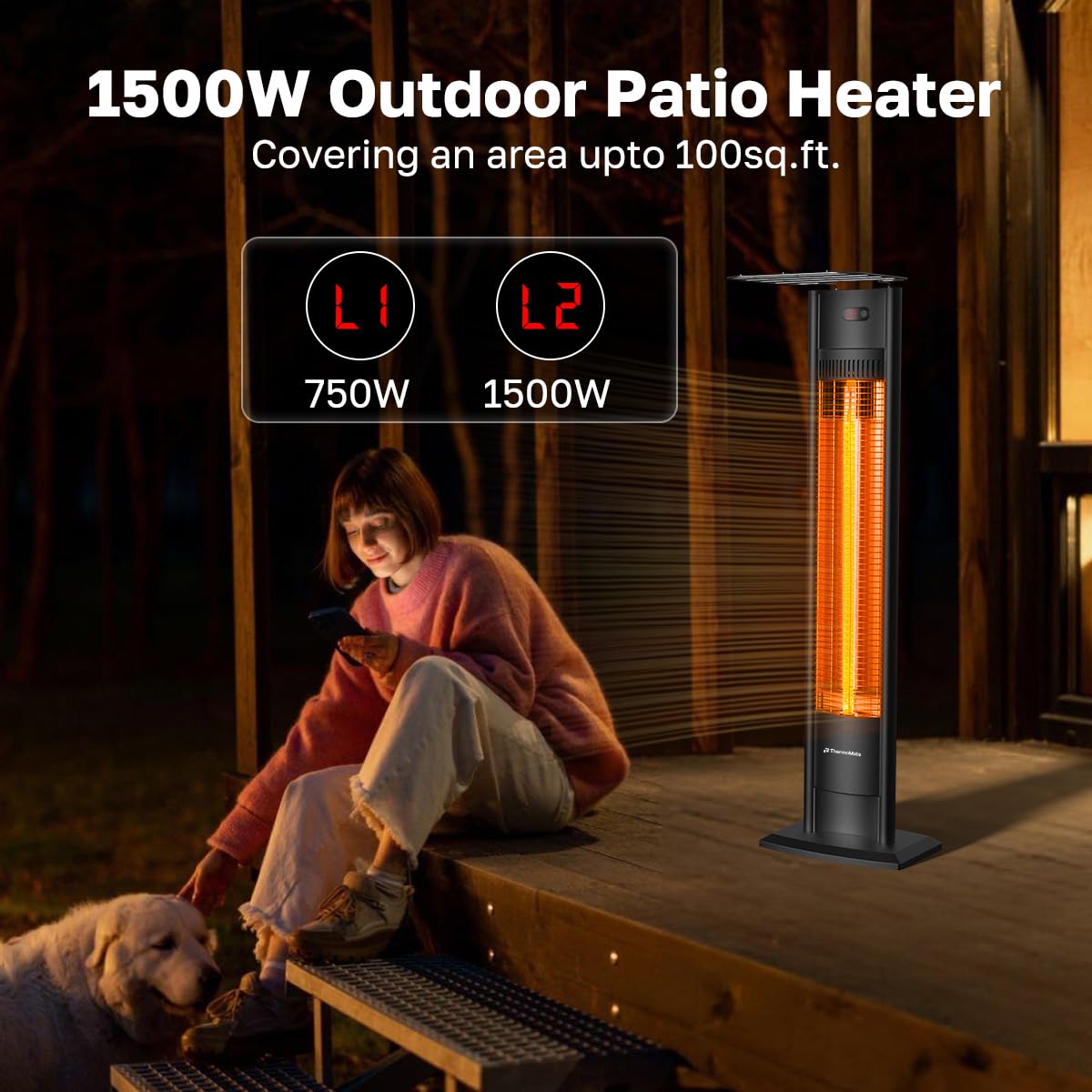 thermomate detalle del elemento de fibra de carbono calor rápido y uniforme