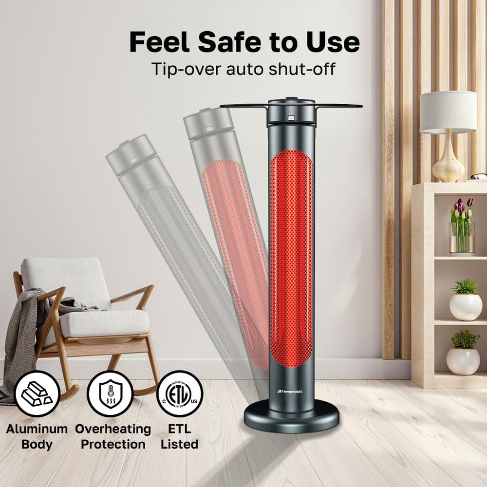 ThermoMate oscilando 60° para distribuir el calor de forma uniforme