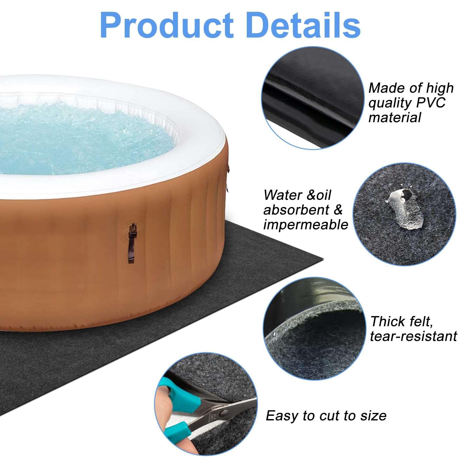 TIXANF esterilla bajo spa hinchable para evitar rozaduras