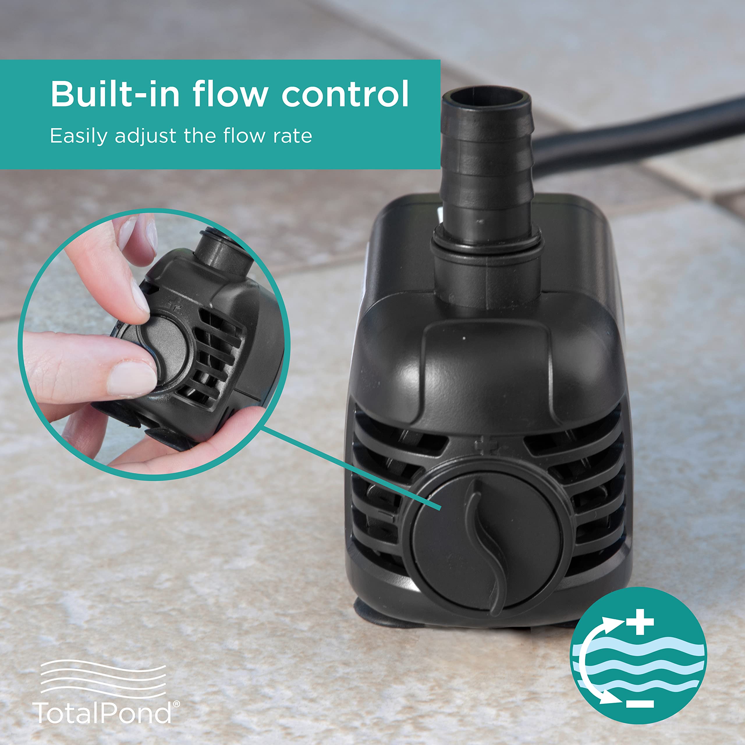 TotalPond instalación en fuente en uso para disfrutar de sonido de agua natural