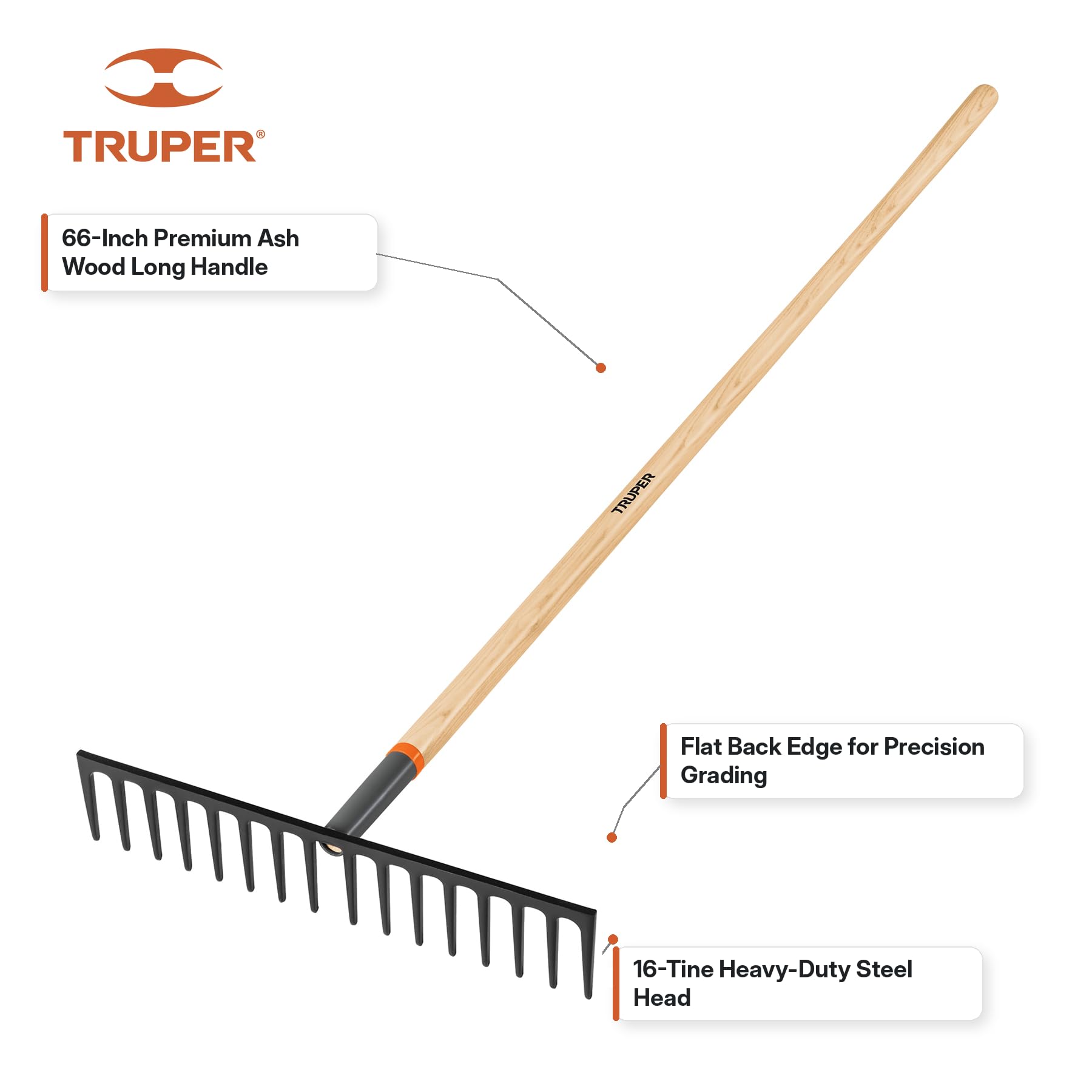Truper primer plano de dientes de acero robustos que ofrecen durabilidad en pavimentación