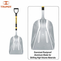 Truper mango de fibra con empuñadura en D para control ergonómico