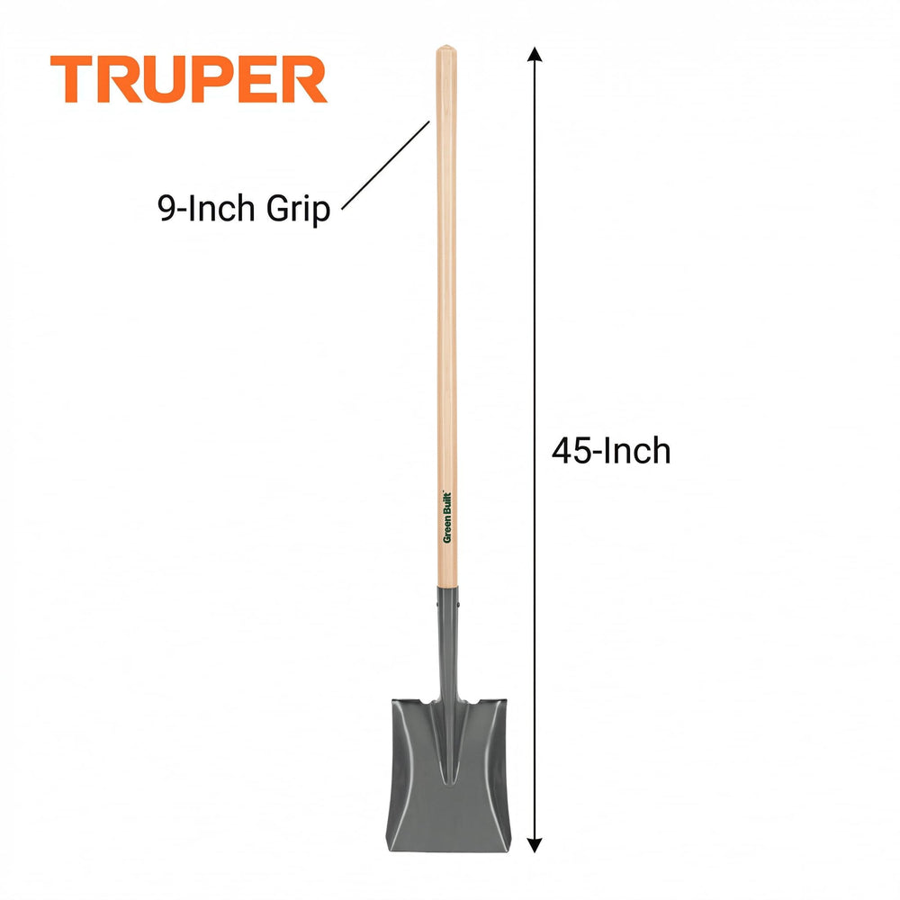 Truper Tru Built detalle de la hoja de acero y escalón enrollado, mejor palanca