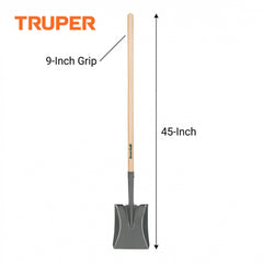 Truper Tru Built detalle de la hoja de acero y escalón enrollado, mejor palanca