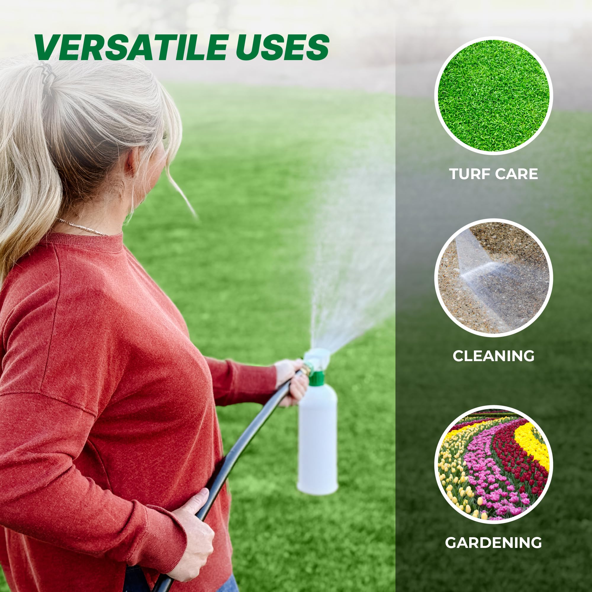 TurfSpa almacenamiento de dos botellas colocado ordenado para logística y ahorro de espacio