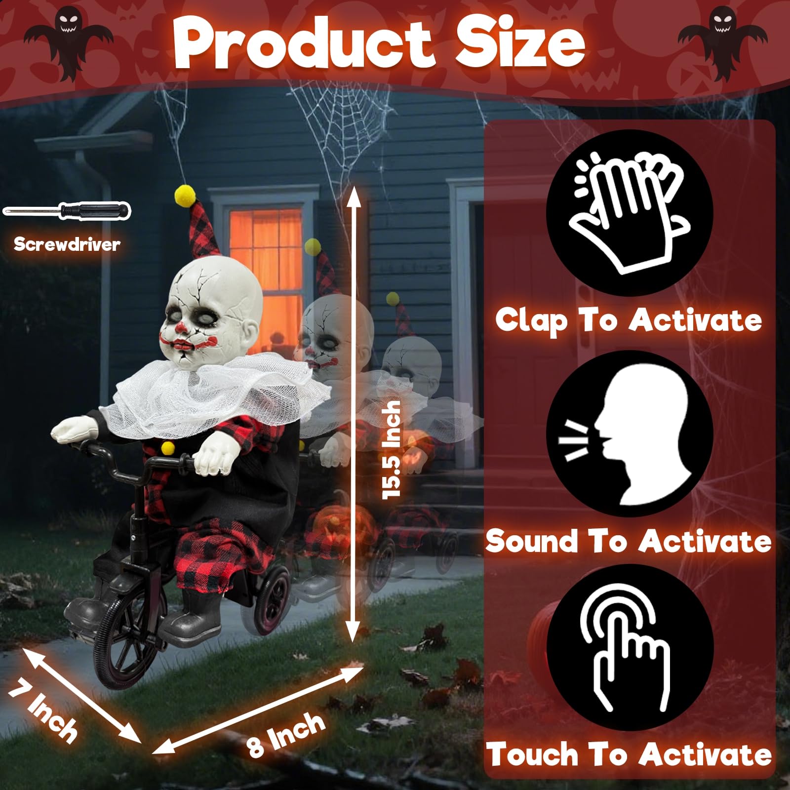 TURNMEON primer plano del rostro del payaso con expresión terrorífica útil para asustar