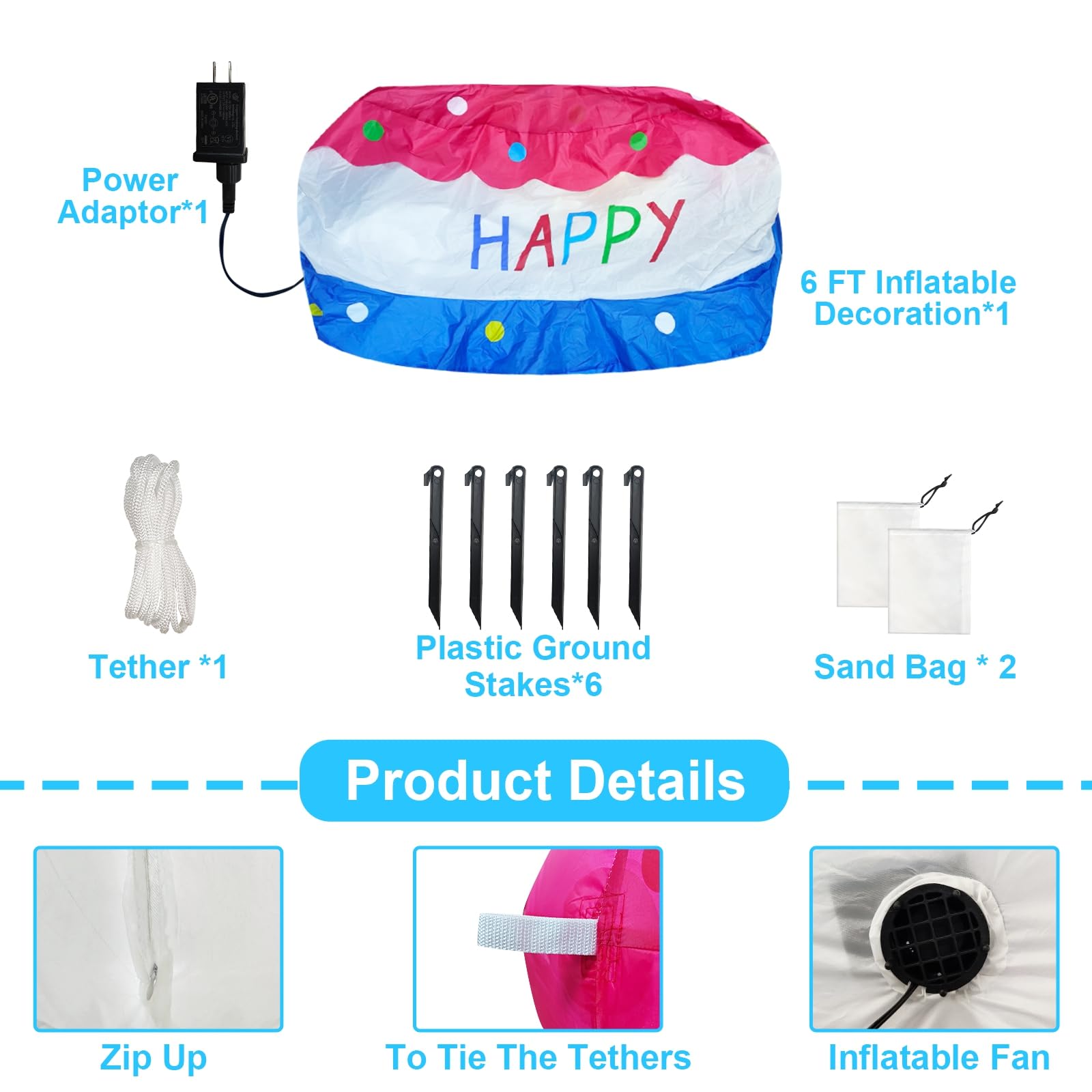 TURNMEON estacas y bolsas de arena asegurando el inflable al suelo