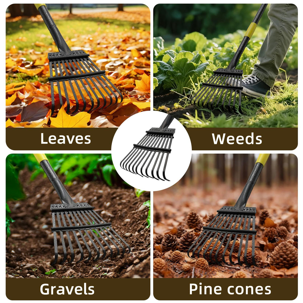UIABOPZ rastrillo en campamento recogiendo hojas, ideal para actividades al aire libre