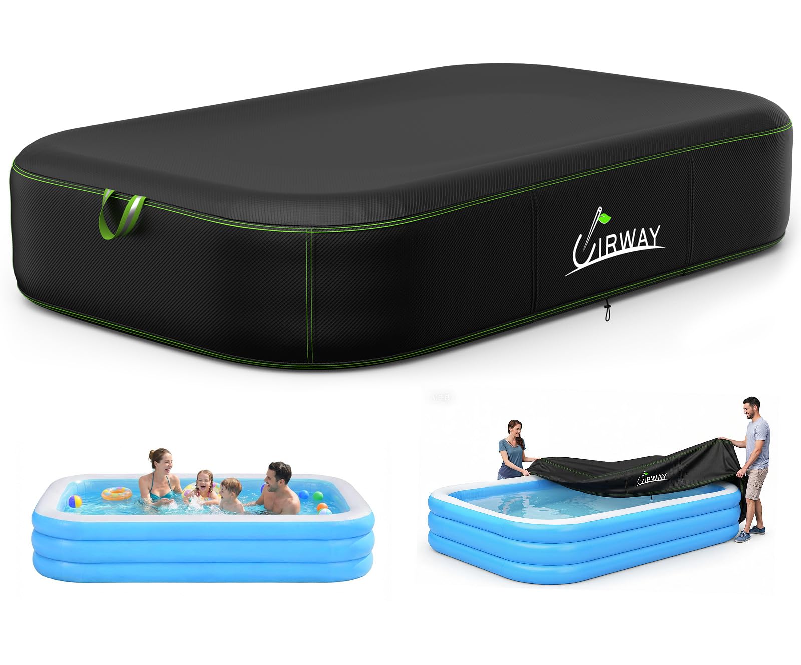 UIRWAY vista frontal de la cubierta para piscina inflable, protección eficiente