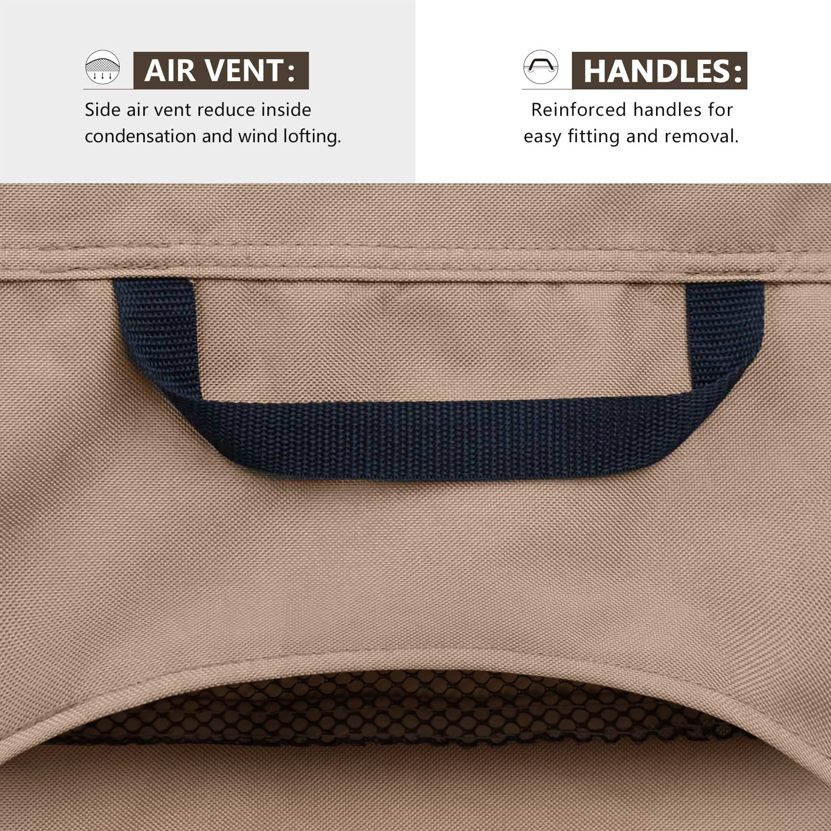 ULTCOVER cordones y clips asegurando funda contra viento fuerte