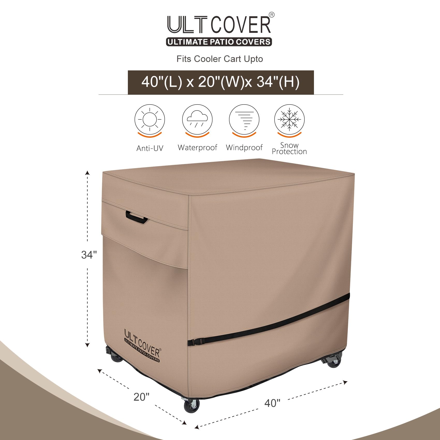 ULTCOVER primer plano del tejido 600D, durabilidad y resistencia al agua
