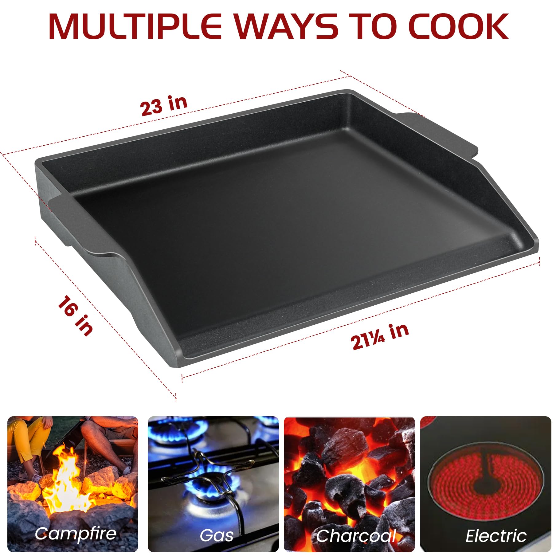 Unidanho comparación de tamaño 23x16 con utensilios de cocina