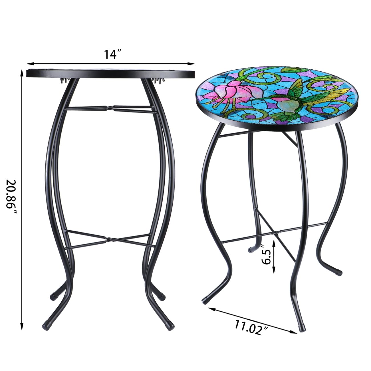 VCUTEKA mesa con plantas y bebida mostrando funcionalidad