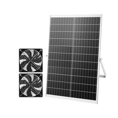 VEVOR panel frontal mostrando fuente de energía solar y montaje fácil