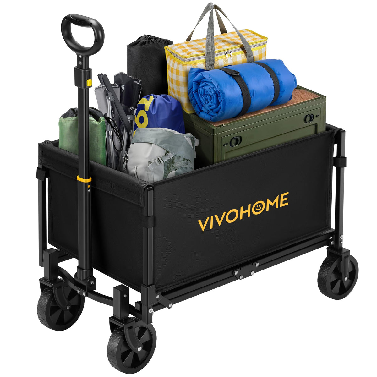 VIVOHOME carro frontal mostrando capacidad y estructura robusta