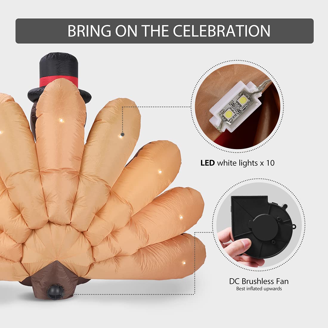 VIVOHOME pavo doblado dentro de la bolsa para almacenamiento fácil