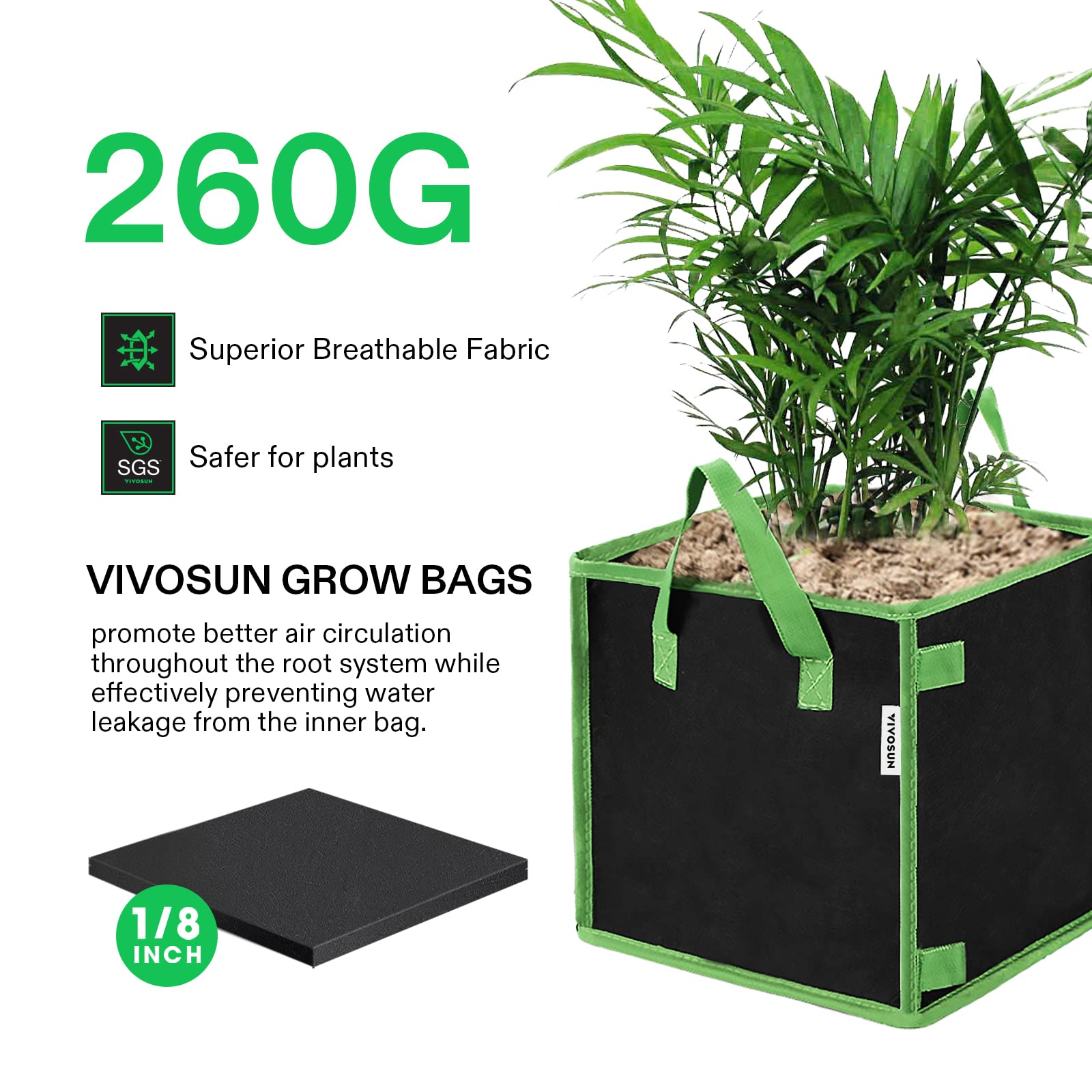 VIVOSUN maceta rellena con sustrato lista para plantar y drenar bien