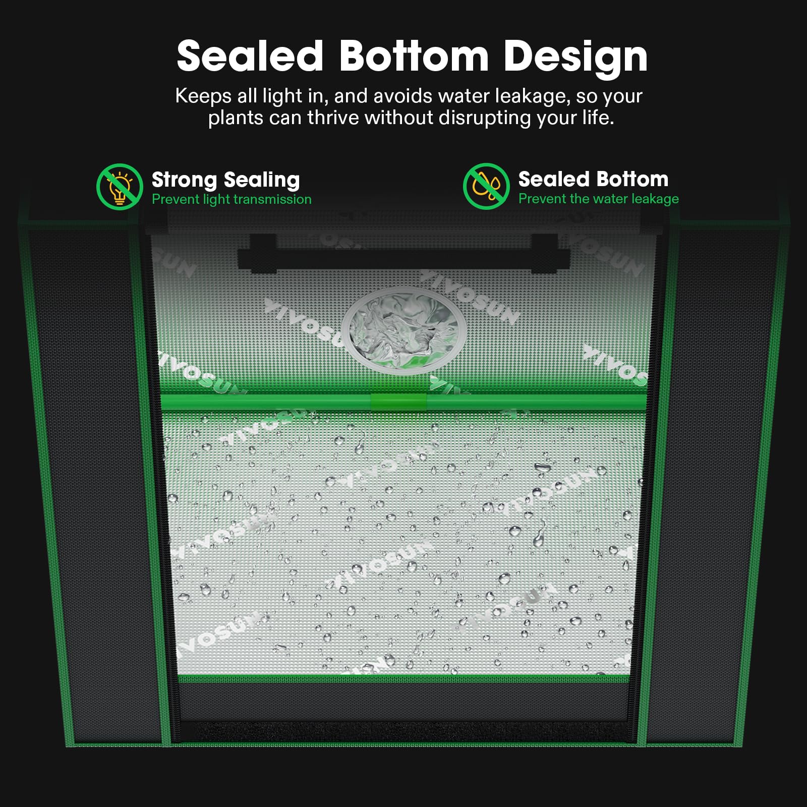 VIVOSUN puerta enrollada que permite inspección rápida sin mover plantas
