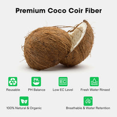 VIVOSUN primer plano de fibra de coco que muestra textura aireada y porosa