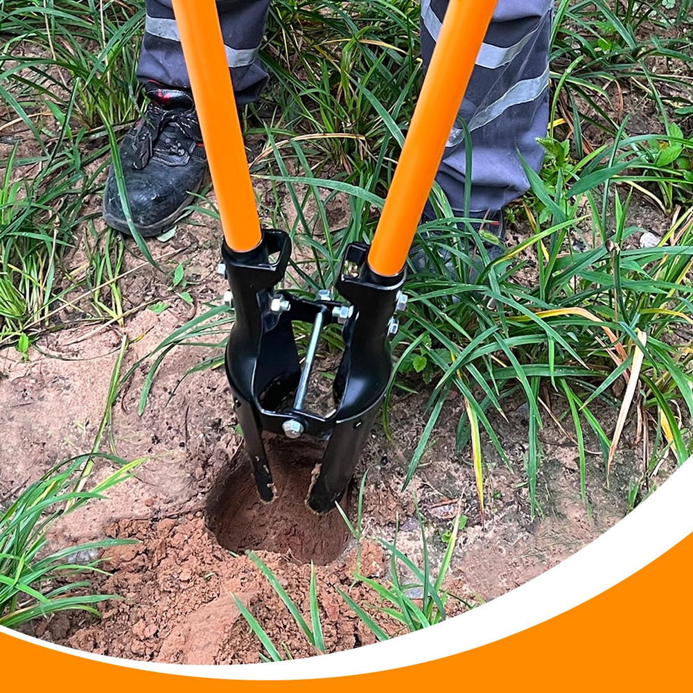 VNIMTI post hole digger en uso, cavado eficiente para postes