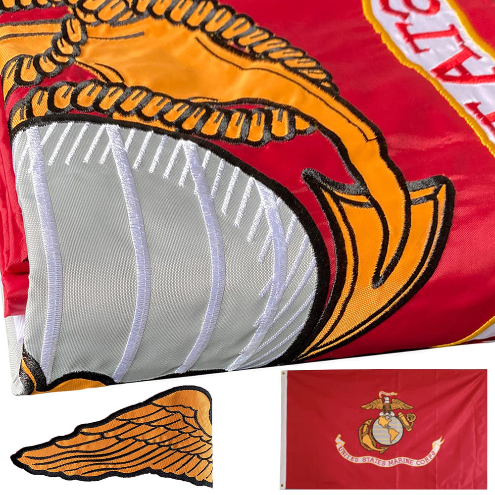 WDGG bandera frontal 3x5 mostrando emblema nítido y presencia oficial